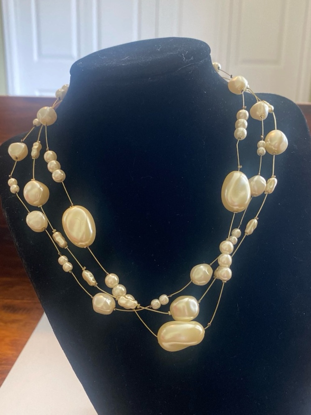 Faux Pearl Multi-Strand Necklace - Elegant Women’s Jewelry